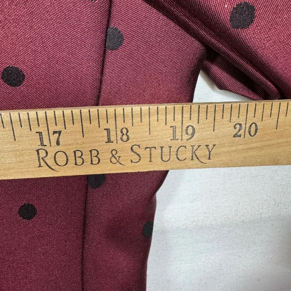 Vinci Mens Burgundy Polka Dot Blazer‎ Jacket Designed in Italy Size 38S